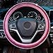 Alusbell Crystal Diamond Steering Wheel Cover Soft Velvet Feel Bling Steering Wheel Cover for Women Universal 15 inch Plush Wheel Cover for Escape Fusion Focus Accord Prius Rav4 Pink
