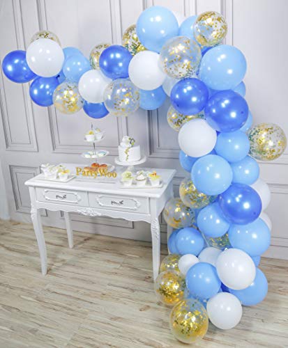 Partywoo Blue And Gold Balloons 12 Inch Royal Blue Balloons Baby