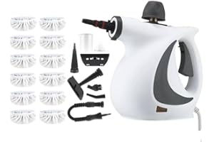 ACMEFUN Saker Handheld Steam Cleaner,Pressure Steamer for Home Cleaning,Multi-Surface Cleaner for Kitchen,Bathroom,Upholstery,Car Interior,Multiple Nozzles,Portable (1 Set + 12 Fiber Cloths)