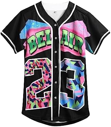 Amazon.com: Splash 90s Outfit for Women Bel Air 88 Baseball Jersey