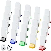 Bignc 50 Pack Colorful Game Card Stands, 50 Pieces White Blank Game Board Marker for DIY Board Game Party Favor