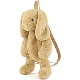 Kmiunty Cute Plush Backpack Cute Animal Backpack Rabbit Backpack Bags with Adjustable Straps (Khaki)