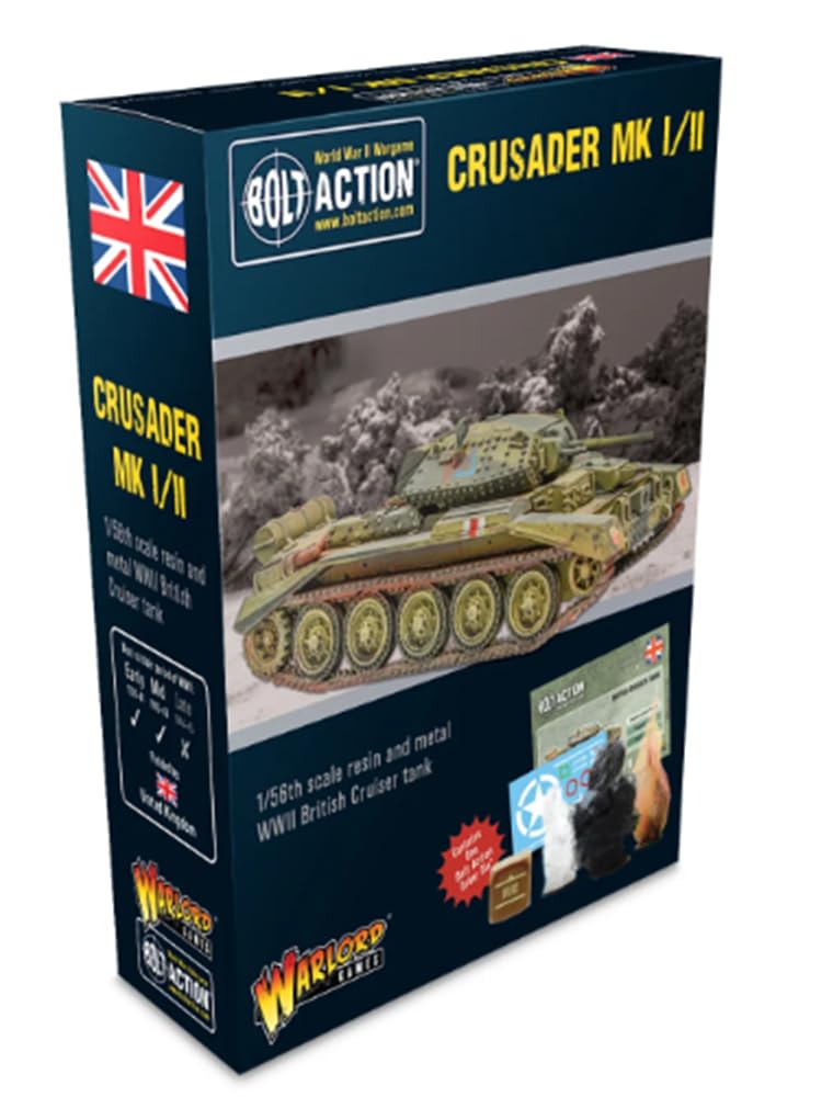 Crusader MK I/II Tank - 1:56 / 28mm Scale Model Tank For Bolt Action by Warlord Games - Highly Detailed World War 2 Miniatures for Table-top Wargaming
