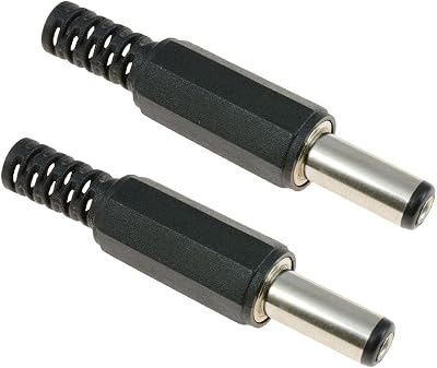 Switch Electronics 2.1x5.5mm Male DC Power Plug Jack Connector 14mm (Pack of 2)