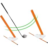 Golf Swing Training Aid - Alignment Discs &amp; Rods | Corrects Setup, Posture, Swing Plane &amp; Path to Fix Slice and Hook | Achieve Consistent Contact, Increase Distance &amp; Accuracy