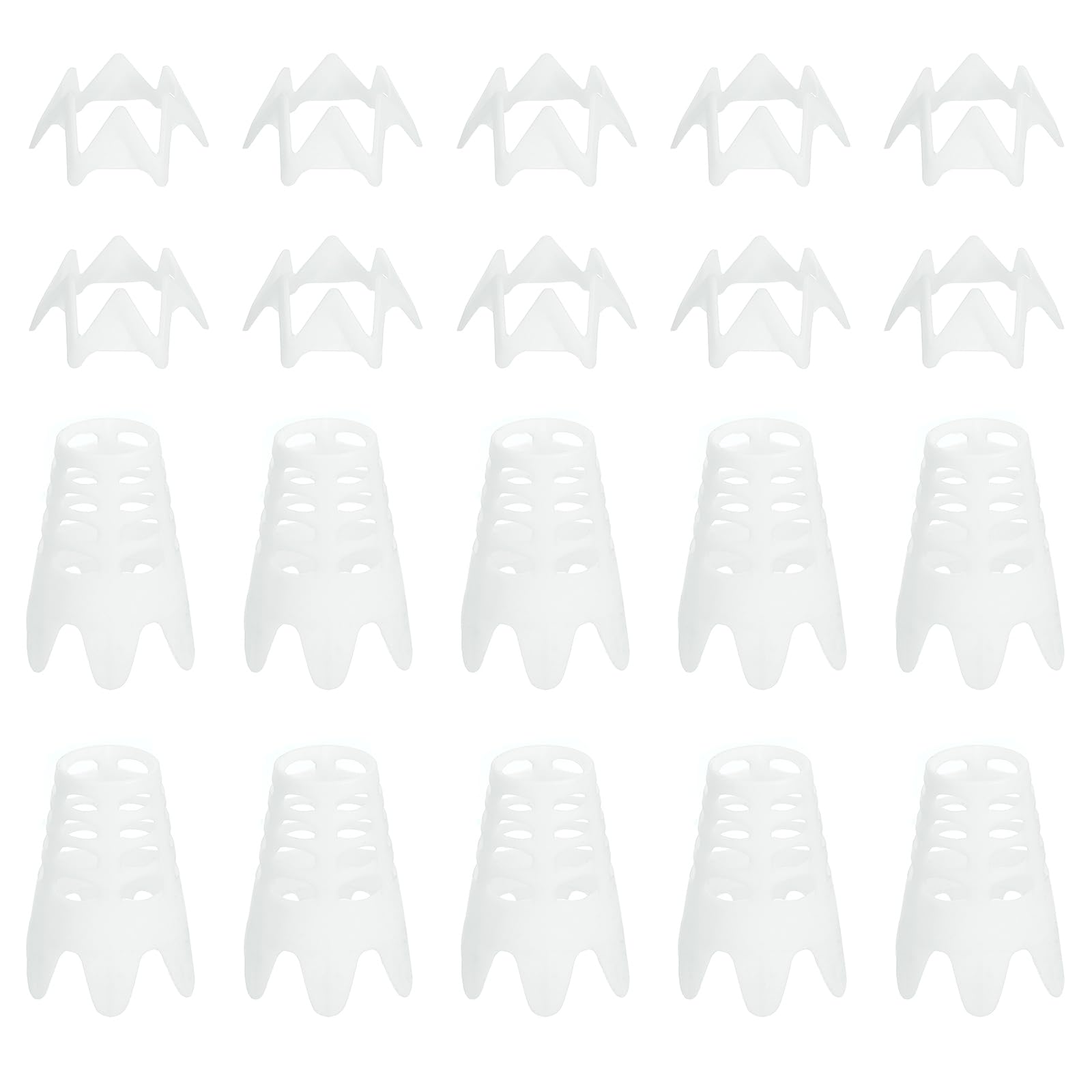 PATIKIL Golf Simulator Tees, 20Pcs Plastic Golf Tees Mat Practice Training for Outdoor Indoor Winter Turf Driving Range, 10 Tall & 10 Small, White