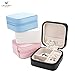 JL LELADY JEWELRY Small Jewelry Box Organizer Mini Travel Jewelry Boxes Case, Portable Faux Leather Jewelry Organizer Boxes Storage Case for Women Girls (Black)
