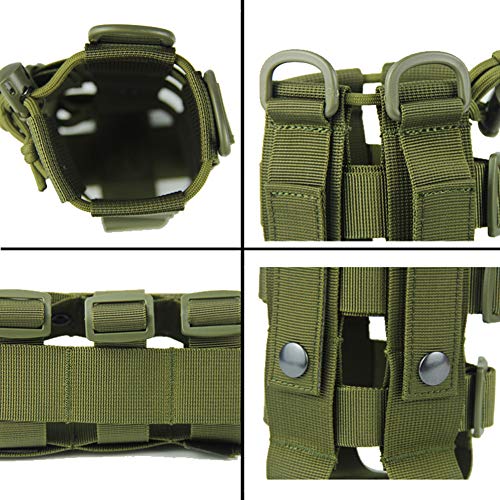 Kasla Tactical Military MOLLE Water Bottle Pouch, Adjustable Outdoor Sport Kettle Carrier Bag - Multi Colors (Green) - Thumbnail 2