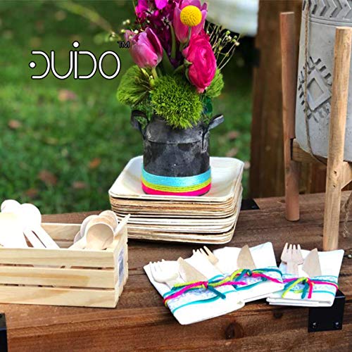 Biodegradable Disposable Wooden Cutlery Utensils - (Pack of 330) 110 Forks 110 Knives 110 Spoons 5.5-inch Set Eco-Friendly Compostable Silverware Kit Party Supplies Events