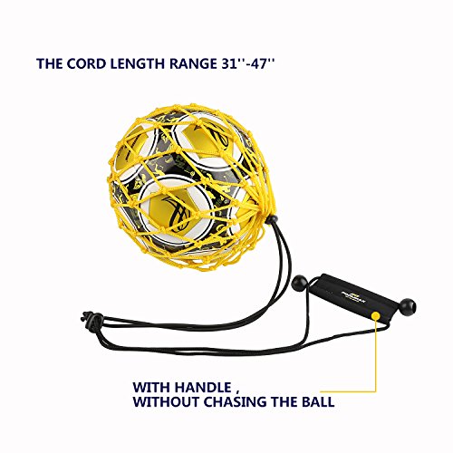 image for PodiuMax Handle Solo Soccer Kick Trainer with New Ball Locked Net Desi