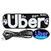AutoEC Uber Sign, Uber LED Sign Removable Window Decal with Suction Cups, DC 5V USB Adapter Light Logo for Uber and Rideshare Drivers (Blue)