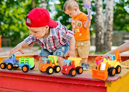 image for Zooawa Push and Go Car Construction Vehicles Trucks Toy, Mini Sliding 
