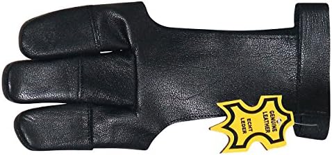 ALLNESS INC GENUINE LEATHER 3 FINGER ARCHERY GLOVE/SHOOTING GLOVE/SMOOTH RELEASING (XSmall)