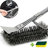 Wolone Grill Brush, Grill Brush And Scraper Safe, Durable, Quick Clean BBQ Brush Barbecue Brush Cleaner 18