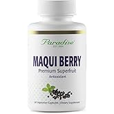 Paradise Herbs, Organic Maqui Berry Extract, 400 mg, Fresh, Freeze-Dried Concentrate for Superior Potency, Non-GMO, Vegan, 60 Capsules
