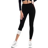 Fawarior Fleece Lined Leggings Women - Thermal Warm Soft High Waisted Tummy Control Yoga Pants for Cold Winter