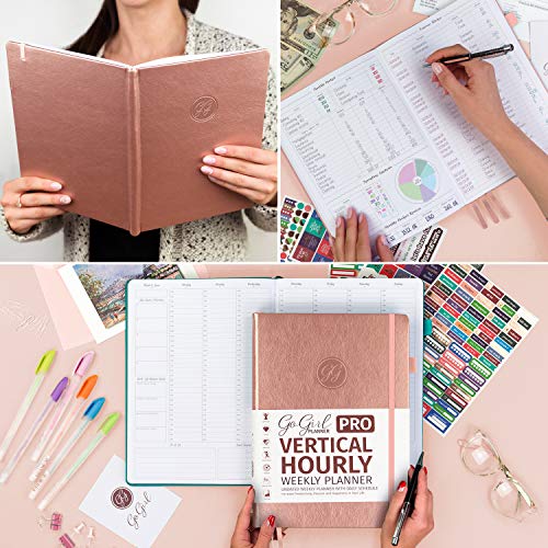 GoGirl Planner PRO Schedule Undated Planner with Hourly Time Slots