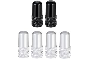 PLATTBK Bicycle Valve Caps 6 Pack Presta/Schrader Valve Caps Aluminum Alloy French/American Wheel Dust Covers Multi-Color Val