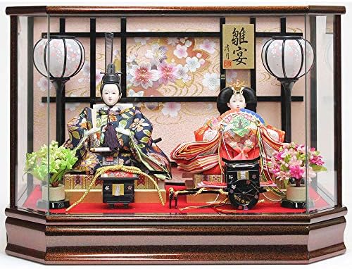 雛人形 お祝い ひな人形 ケース飾り 親王飾り ケース入り ガラスケース 茶 おしゃれ かわいい 可愛い コンパクト