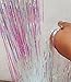 Anleolife 2PCS Metallic Foil Fringe Curtains 3 ft W. x 6.6 ft. For Bridal Baby Shower Backdrop Birthday Party Photo Booth Graduation Party Photo Wall Base Door Frame Decor (transparrent white)