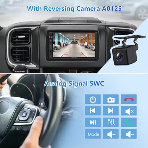 Eonon 7 Inch QLED Double Din Headunit Linux Car Stereo Wireless CarPlay Android Auto Bluetooth USB DSP Support Type-C USB Fast Charge Touchscreen MirrorLink Video In/Out AUX In with Backup Camera X3