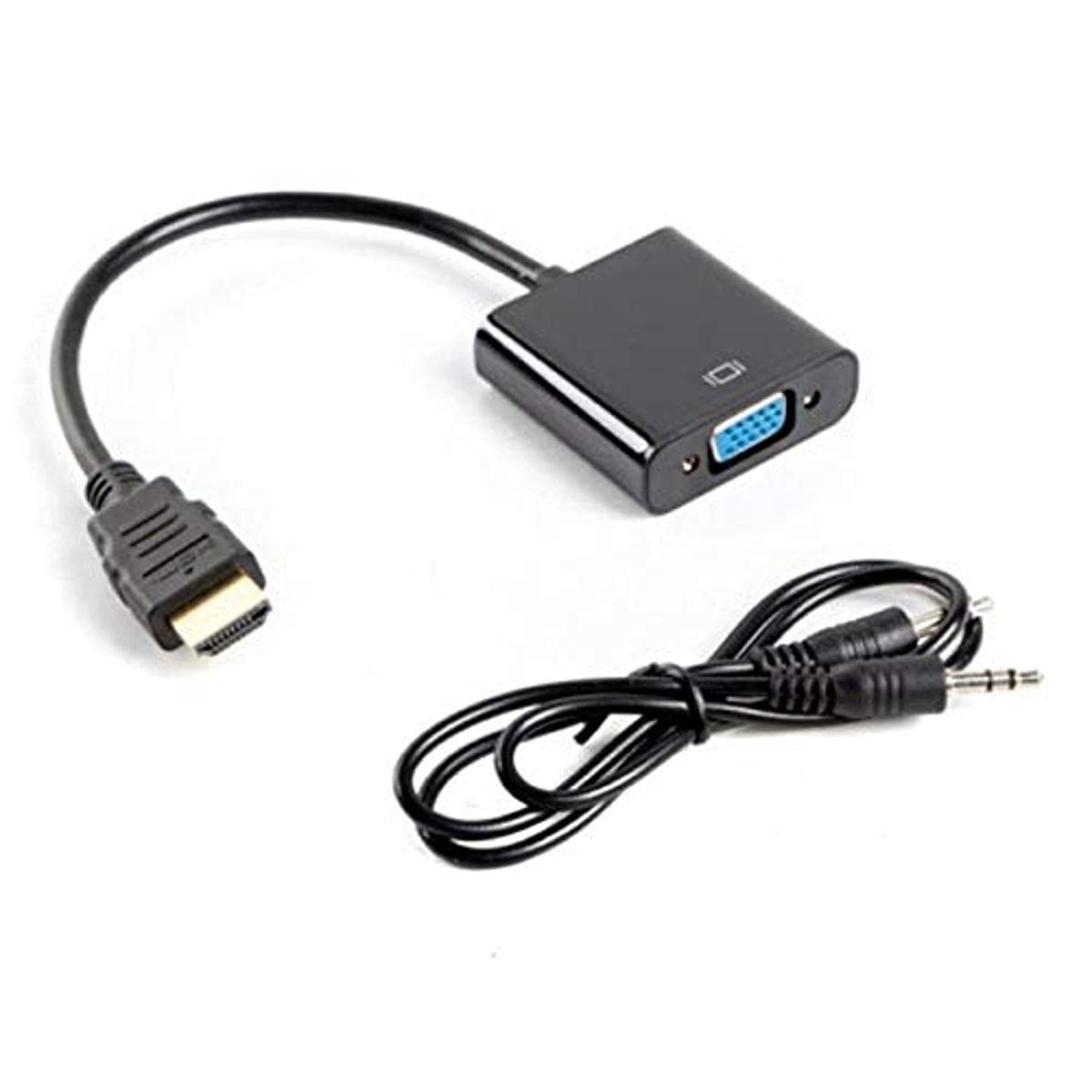 lanberg Ad 0017 Box (1.4) HDMI A Male to VGA 15-Pin Female Adapter + Jack 3.5 Stereo M/M Cable Black