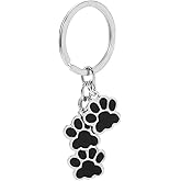 ABOOFAN Dog Paw Keychain Cat Paw Print Charms Bear Puppy Footprint Pendants Kitten Claw Key Ring Kawaii Backpack Pendant for Zipper Bag Craft Jewelry Making