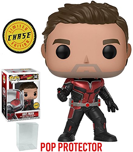Funko Pop! Marvel: Ant-Man & the Wasp - Unmasked Ant-Man CHASE Limited Edition Vinyl Figure (Bundled with Pop Box Protector Case)