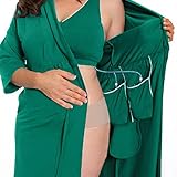 Recovery Robe for Breast Cancer/Surgery Recovery (Medium, Emerald Green)