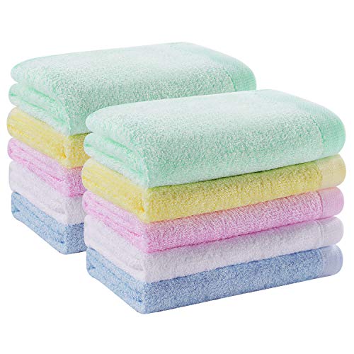 Yoofoss Washcloths Bamboo Face Towel Hand Cloth Set 10-Pack for Bathroom-Hotel-Spa-Kitchen Multi-Purpose, Ultra Soft, Absorbent, 12" x 12" - Thumbnail 7