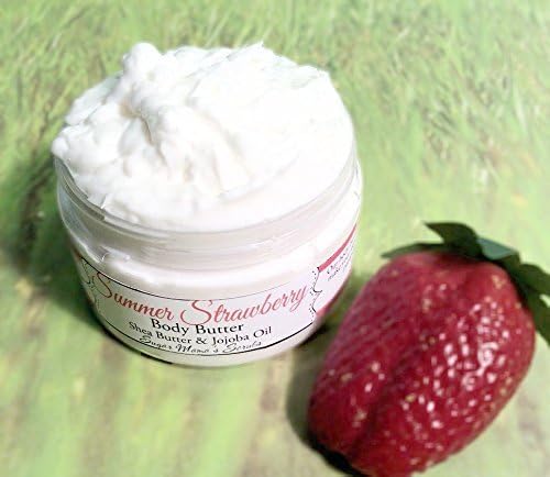 Strawberry Organic Body Butter - Organic Jojoba Oil, Coconut Milk, Shea Butter, and Macadamia Nut Oil