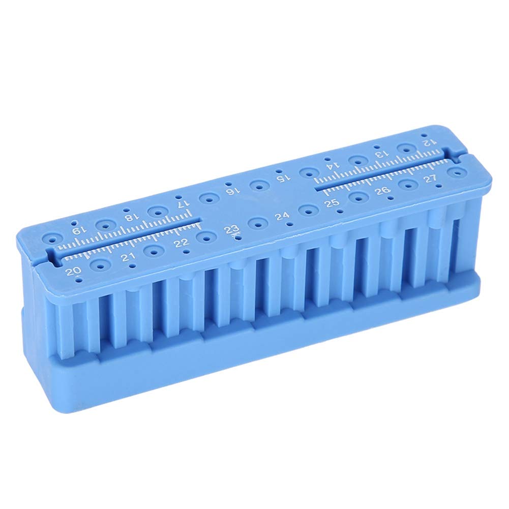 Blue Endodontic Endo Block Measuring Tools, Bur Block Holder Drills Burs Disinfection Case Autoclavable Block File Instrument Ruler Equipment