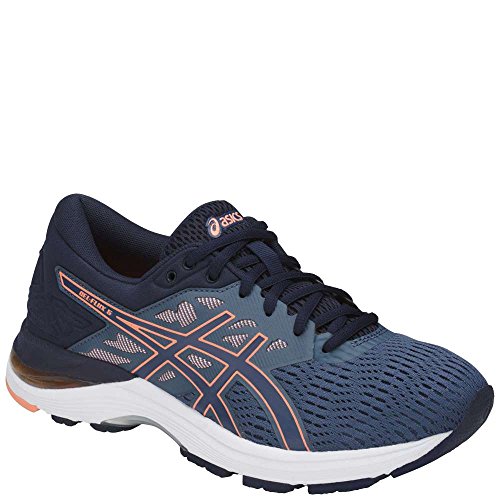 ASICS Womens Gel-Flux 5 Running Shoe, Blue/Canteloupe/Peacoat, Size 7.5