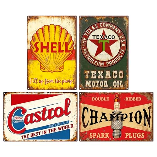 Vintage Garage Metal Tin Signs, Man Cave Decor, Classic Car Gas Station Art at Amazon