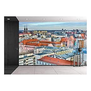 Old Town Bird Eye View - Removable Wall Mural | Self-Adhesive Large Wallpaper - 66x96 inches