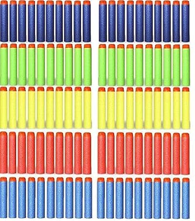 Mu&Nin Refill Darts for Nerf Gun 100PCS 5 Colors Foam Bullets Storage Bag Elite