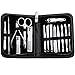 Familife F02 Manicure Set, Pedicure Kit 13pcs Nail Clipper Set Professional Grooming Kit Stainless Steel Portable Travel Nail Kit for Women and Men Black