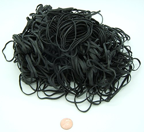Black High Heat UV Resistant #32 Platinum Crepe Rubber Band (3” x 1/8”) Premium Angler 200-210 Count (32-1/4lb)