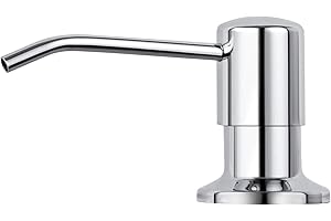 Hoanmpy Chrome Soap Dispenser for Kitchen Sink, Built in, Stainless Steel Pump Set for Dish Soap or Lotion, Refill from The Top, Kitchen Sink Soap Dispenser for CounterTop，17 oz