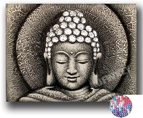 LIPHISFUN DIY 5D Diamond Painting by Number Kit for Adult, Full Round Resin Beads Drill Diamond Embroidery Dotz Kit Home Wall Decor,30x40cm,Buddha
