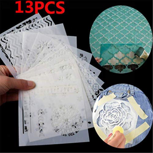 Binory 13pcs Flower Embossing Template Scrapbooking Walls Painting Layering Stencils,Folder for Card Making Flower Christmas Heart Animal DIY Photo Album Paper DIY Craft Decor Template Mold - Thumbnail 4