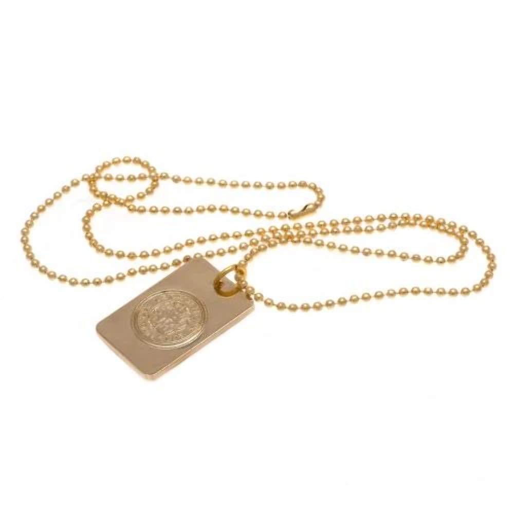 Leicester City F.C. Gold Plated Dog Tag & Chain Official Merchandise