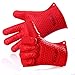 Icicle Thick Heat Resistant Silicone BBQ Grilling Oven Glove Set for Baking Smoking Frying Boiling Cooking, Pure Food Grade, Waterproof, Heavy-duty Durable,1 Size Fits All, Red
