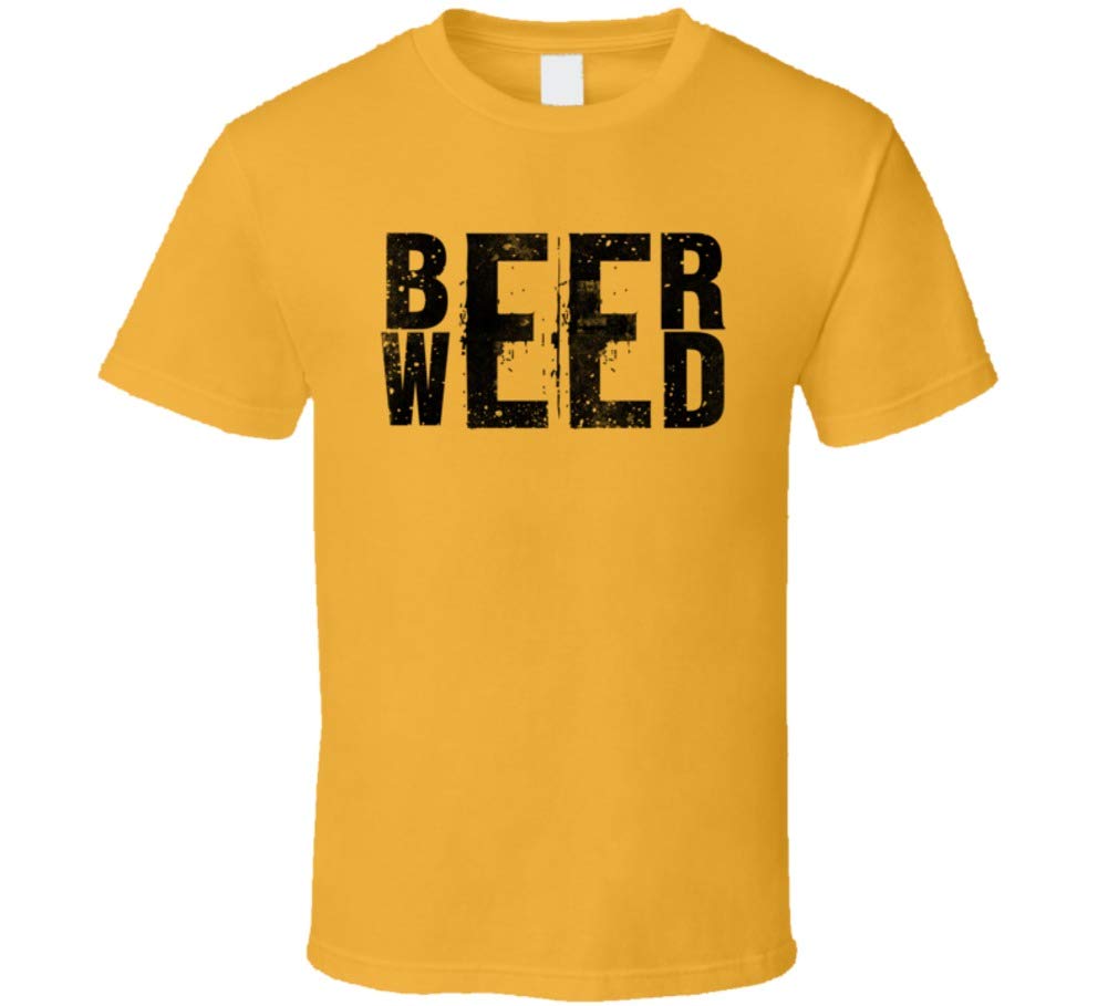 Beer Weed Smoker Stoner Funny Pot Head Drinking Party T Shirt