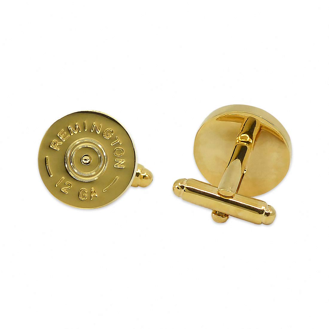 The Masonic Exchange Remington 12 Gauge Shotgun Shell Cuff Link Pair - [Gold][5/8'' Diameter], Metal