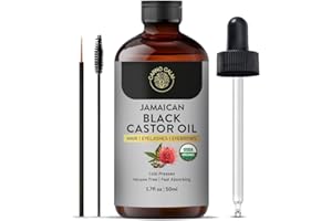 Carno Calm Organic Black Castor Oil 50ml | 100% Pure & Natural Premium Castor Oil | for Hair, Eyelashes & Eyebrows | 1.7fl oz