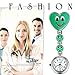 Womens Nurses Watch 7Pcs Cute Candy Color Smile Heart Face Clip-on Medical Doctors Lapel Clasp Pocket Watch