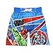 Avengers Superhero Boy's Swim Trunks and Rash Guard Set (7, Blue/Red)