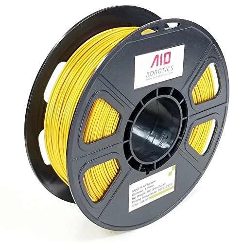 AIO Robotics AIOMETALGOLDEN PLA 3D Printer Filament, 0.5 kg Spool, Dimensional Accuracy +/- 0.02 mm, 1.75 mm, Metal Gold