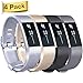 Tobfit Sport Bands Compatible for Fitbit Charge 2 Classic Edition, 4 Pack, Champagne Gold, Silver, Black, Gray, Large